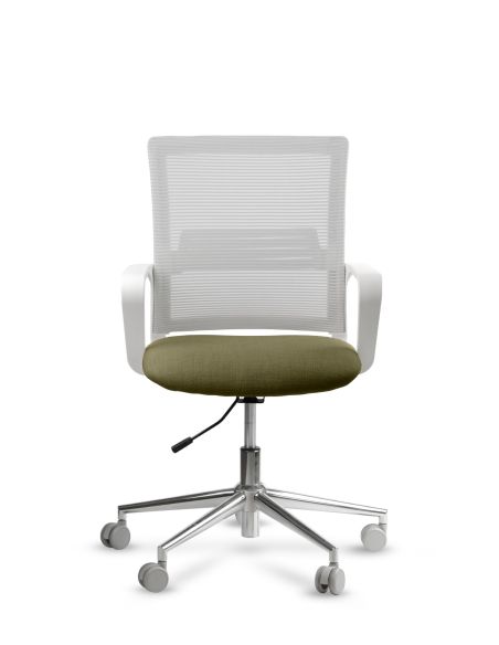 Silla de Trabajo LINK White Neumática Base Cromada