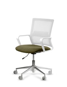 Silla de Trabajo LINK White Neumática Base Cromada