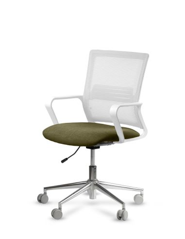 Silla de Trabajo LINK White Neumática Base Cromada