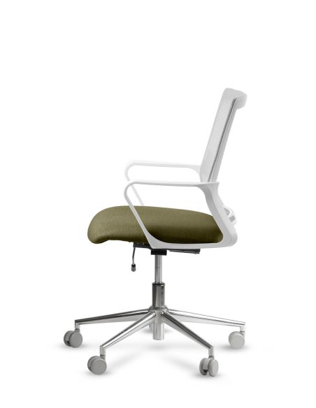 Silla de Trabajo LINK White Neumática Base Cromada