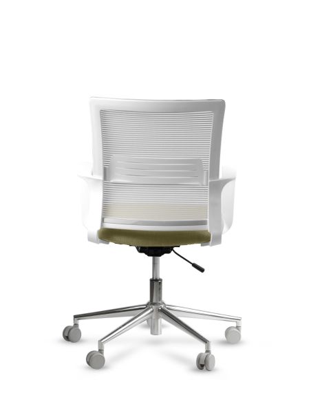 Silla de Trabajo LINK White Neumática Base Cromada