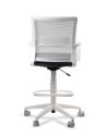 Silla de Trabajo LINK White Cajera Neumática con Asiento Tela Cielo