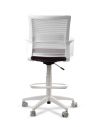 Silla de Trabajo LINK White Cajera Neumática con Asiento Tela Ciruela