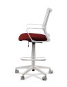Silla de Trabajo LINK White Cajera Neumática con Asiento Tela Roja