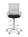 Silla de Trabajo LINK White Cajera Neumática con Asiento Tela Negra
