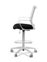 Silla de Trabajo LINK White Cajera Neumática con Asiento Tela Negra