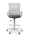 Silla de Trabajo LINK White Cajera Neumática con Asiento Tela Gris