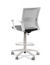 Silla de Trabajo LINK White Cajera Neumática con Asiento Tela Gris