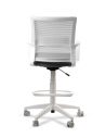 Silla de Trabajo LINK White Cajera Neumática con Asiento Tela Gris