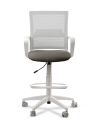 Silla de Trabajo LINK White Cajera Neumática con Asiento Tela Stone