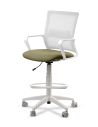 Silla de Trabajo LINK White Cajera Neumática con Asiento Tela Verde