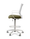 Silla de Trabajo LINK White Cajera Neumática con Asiento Tela Verde