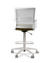 Silla de Trabajo LINK White Cajera Neumática con Asiento Tela Verde