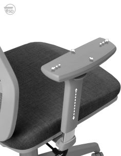 Silla COOL Grey 5D - Silla de Oficina Gris con Apoyabrazos regulables 2