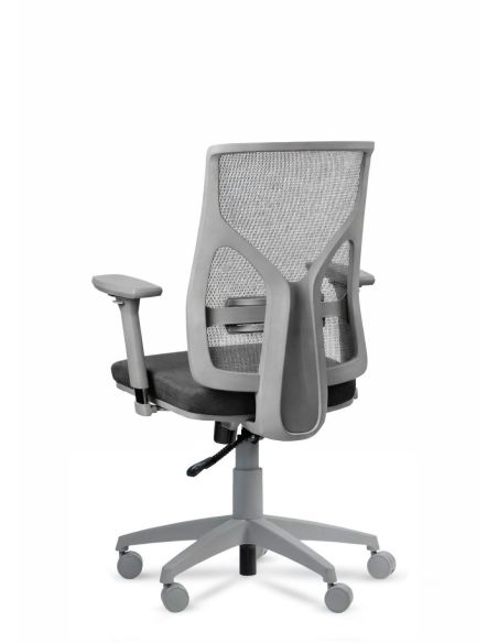 Silla COOL Grey 5D - Silla de Oficina Gris con Apoyabrazos regulables