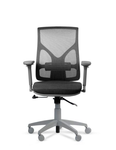Silla COOL Grey 5D - Silla de Oficina Gris con Apoyabrazos regulables