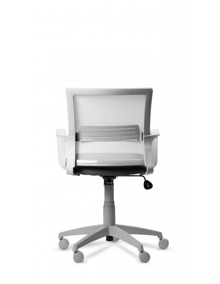 Silla Grey Gris Oficina Link Ergonomica Negra Soporte Lumbar Giratoria Respaldo Tapizado Red Mesh Regulable En Altura