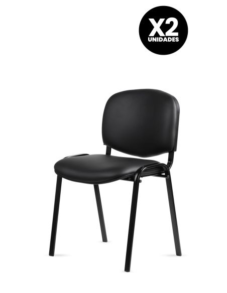 Silla Tapizada ISO Rolic - Cuero Sintético -Negras - Recepción Silla Tapizada ISO Rolic - Cuero Sintético -Negras - Recepción