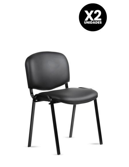 Silla Tapizada ISO Rolic - Cuero Sintético -Negras - Recepción Silla Tapizada ISO Rolic - Cuero Sintético -Negras - Recepción