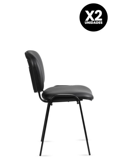 Silla Tapizada ISO Rolic - Cuero Sintético -Negras - Recepción Silla Tapizada ISO Rolic - Cuero Sintético -Negras - Recepción
