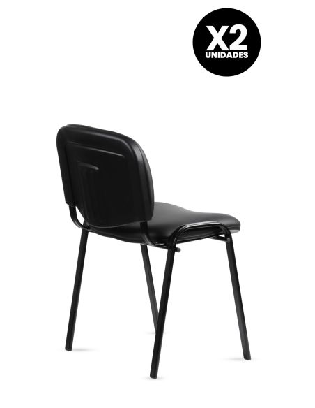 Silla Tapizada ISO Rolic - Cuero Sintético -Negras - Recepción Silla Tapizada ISO Rolic - Cuero Sintético -Negras - Recepción