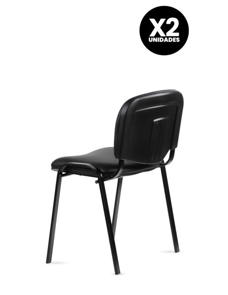 Silla Tapizada ISO Rolic - Cuero Sintético -Negras - Recepción Silla Tapizada ISO Rolic - Cuero Sintético -Negras - Recepción