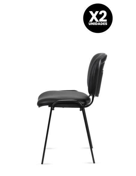 Silla Tapizada ISO Rolic - Cuero Sintético -Negras - Recepción Silla Tapizada ISO Rolic - Cuero Sintético -Negras - Recepción