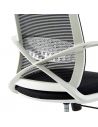 Silla de Oficina Blanca con Cabezal - Equis Rolic con Apoyo Lumbar
