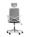 Silla de Oficina Blanca con Cabezal - Equis Rolic con Apoyo Lumbar