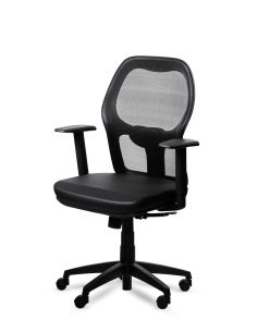 Sillon Gamma Oficina Respaldo Reclinable Red Mesh Premium Ergonomico Con Ruedas Regulable En Altura Negra