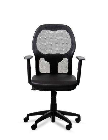 Sillon Gamma Oficina Respaldo Reclinable Red Mesh Premium Ergonomico Con Ruedas Regulable En Altura Negra