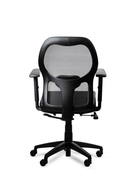 Sillon Gamma Oficina Respaldo Reclinable Red Mesh Premium Ergonomico Con Ruedas Regulable En Altura Negra