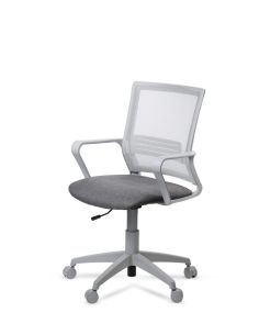 Silla Grey Gris Oficina Link Ergonomica Negra Soporte Lumbar Giratoria Respaldo Tapizado Red Mesh Regulable En Altura 2
