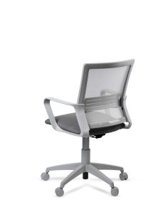 Silla Grey Gris Oficina Link Ergonomica Negra Soporte Lumbar Giratoria Respaldo Tapizado Red Mesh Regulable En Altura