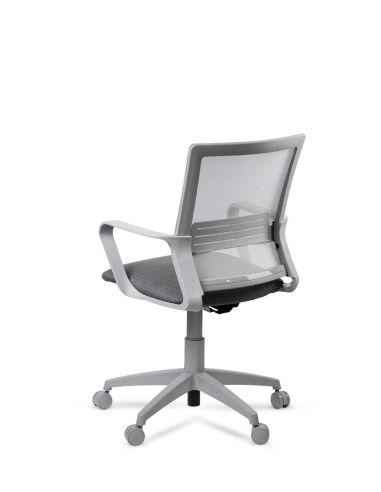 Silla Grey Gris Oficina Link Ergonomica Negra Soporte Lumbar Giratoria Respaldo Tapizado Red Mesh Regulable En Altura