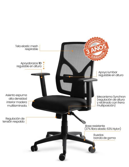 Silla Escritorio Pc Ergonómica Oficina Cool Kronos Giratoria Reclinable con Ruedas Silla Escritorio Pc Ergonómica Oficina Cool Kronos Giratoria Reclinable con Ruedas