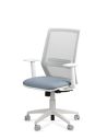 Silla Grou Blanca - Nueva Silla de Oficina Ergonómica - Tapizado Celeste