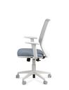 Silla Grou Blanca - Nueva Silla de Oficina Ergonómica - Tapizado Celeste