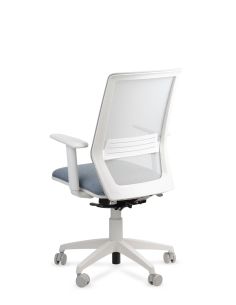 Silla Grou Blanca - Nueva Silla de Oficina Ergonómica - Tapizado Celeste 2
