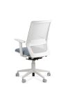 Silla Grou Blanca - Nueva Silla de Oficina Ergonómica - Tapizado Celeste