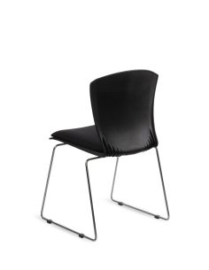 Silla Cafe Negra Trineo Cromado 2