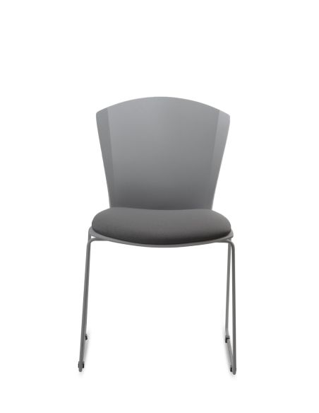 Silla Cafe Gris Tapizada Trineo