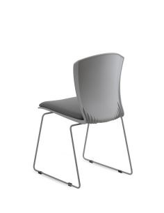 Silla Cafe Gris Tapizada Trineo 2