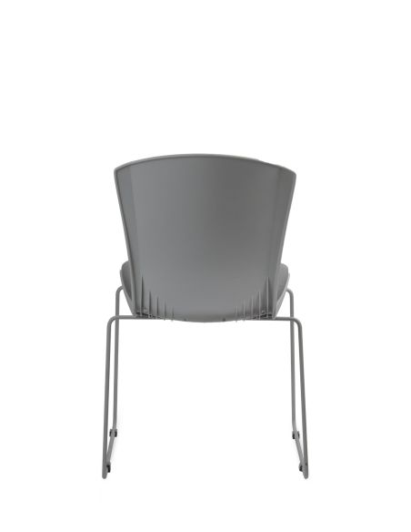 Silla Cafe Gris Tapizada Trineo