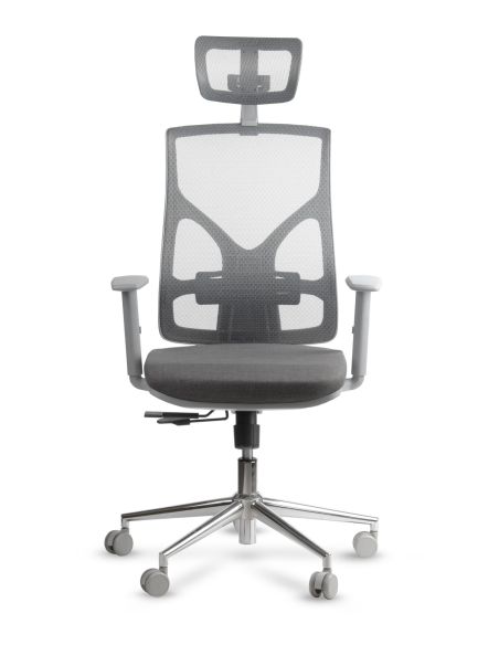 Silla COOL Grey con Estructura Gris Cromada - Diseño Innovador