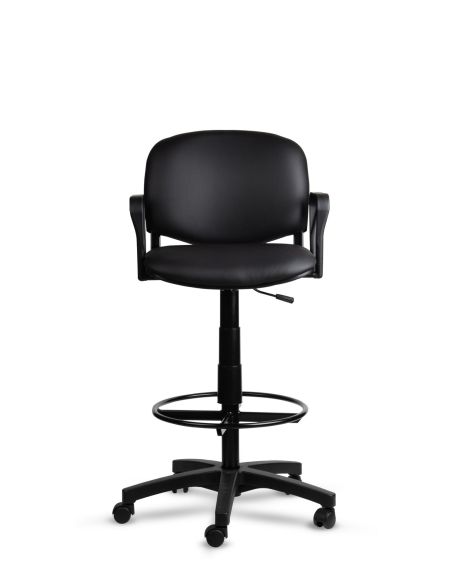 Silla Cajera con Apoyabrazos Tapizada en Cuero Sintético - Somos Fabricantes