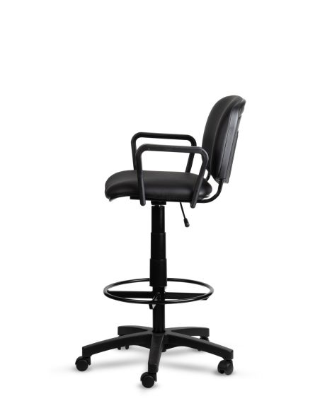 Silla Cajera con Apoyabrazos Tapizada en Cuero Sintético - Somos Fabricantes