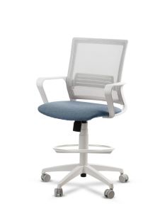 Silla de Trabajo LINK White Cajera Neumática con Asiento Tela Colores 2