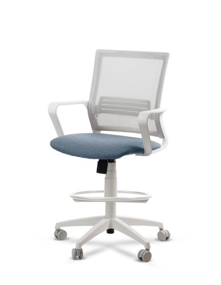 Silla de Trabajo LINK White Cajera Neumática con Asiento Tela Colores Silla de Trabajo LINK White Cajera Neumática con Asiento Tela Colores