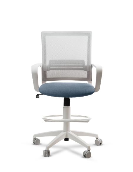 Silla de Trabajo LINK White Cajera Neumática con Asiento Tela Colores Silla de Trabajo LINK White Cajera Neumática con Asiento Tela Colores